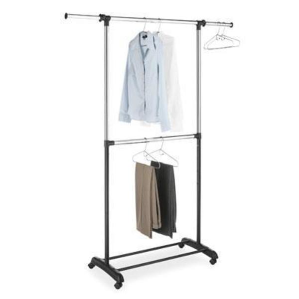 Whitmor Adjustable Garment Rack 2 Rod 6021-3081-BB